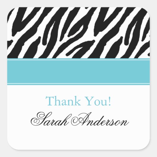 Sassy Zebra Stripes Vierkante Sticker (Voorkant)