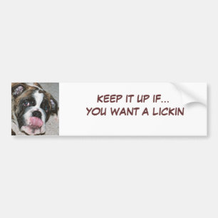Sassydog Lickin Bumpersticker