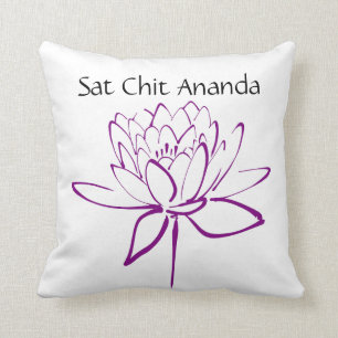 Sat Chit Ananda Paars Lotus Pillow Kussen