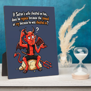 Satan Bedriegende Vrouw Zonde Grappige Duivel Meme Fotoplaat