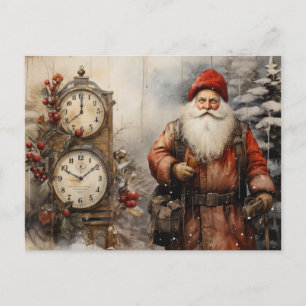  satan claus vader kerst decoupage feestdagenkaart