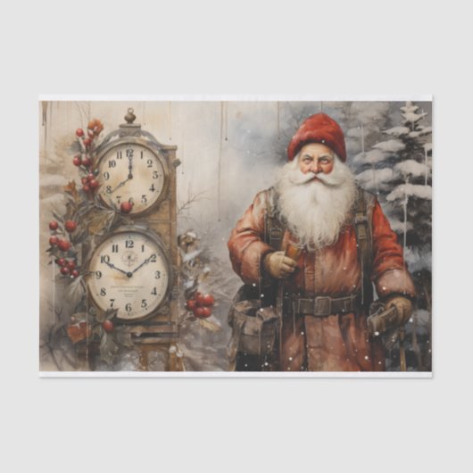 satan claus vader kerst decoupage tissuepapier (Voorkant)