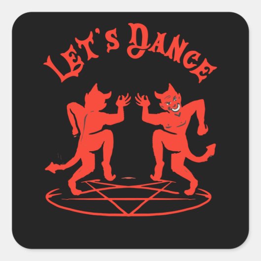Satan Dance Baphomet Occult Satanisme Vierkante Sticker (Voorkant)