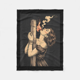 Satan Duivel Hel met vlammen Sigaret Occul Fleece Deken