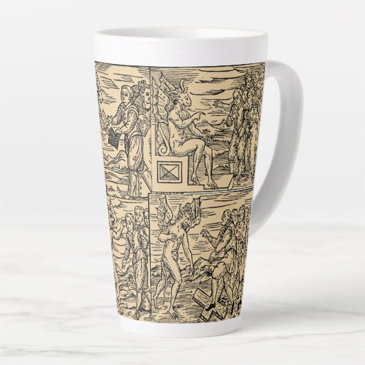 Satan en Zijne Witches Collage 17oz Latte Mok (Rechterhoek)