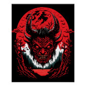Satan Evil Face | Demon Head grafisch ontwerp Perfect Poster (Voorkant)