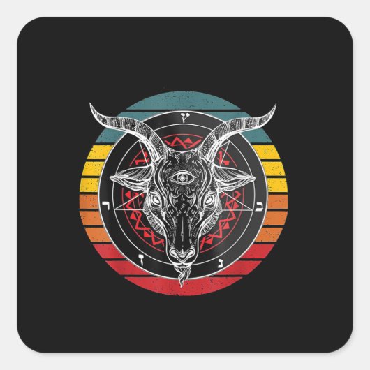 Satan Goat, Goat Gift Vierkante Sticker (Voorkant)