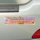 Satan is een leugenaar bumpersticker (Op auto)