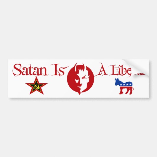 Satan is een liberaal bumpersticker (Voorkant)