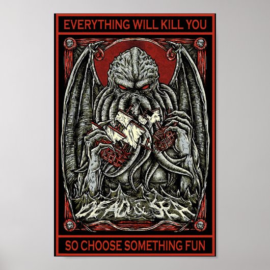 Satan Poster Alles zal je doden om decor te drukke (Voorkant)