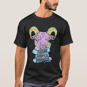Satan respecteert voornaamwoorden 2023 trans vlag t-shirt