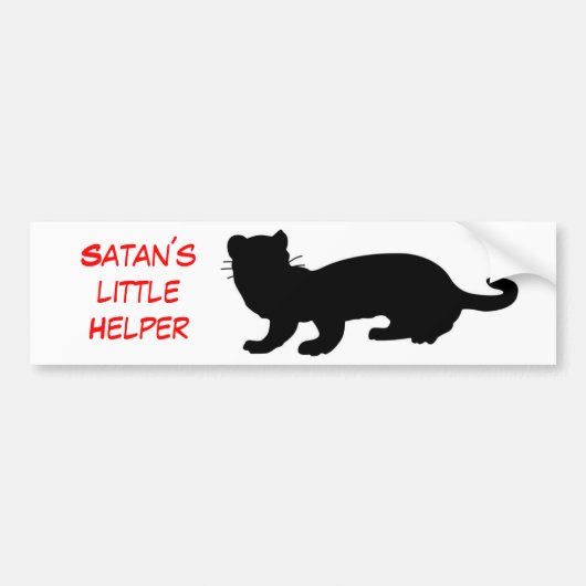 Satan´s little Helper mit Frettchenumriss Bumpersticker (Voorkant)