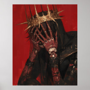 Satan Saint Hyper Realisme olieverfschilderij P Poster