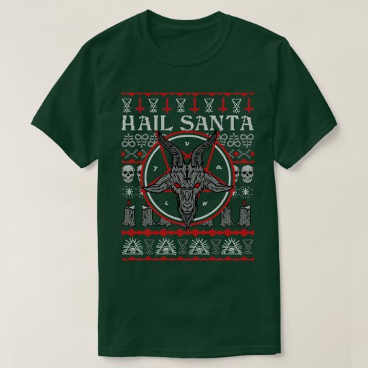 Satanic Christmas Hail Père Noël Ugly Sweat (Design devant)