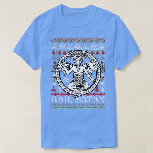 Satanic Christmas Hail Satan lelijke trui T-shirt (Design voorkant)