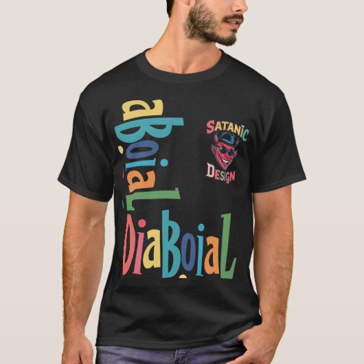 Satanic Design Basic Donker T-shirt 👕✅ (Voorkant)