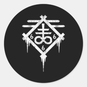 Satanic Leviathan Cross Occult Ronde Sticker