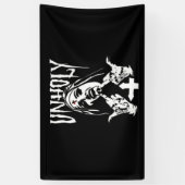Satanic Nun Tattoos Unholy Spandoek (Verticaal)