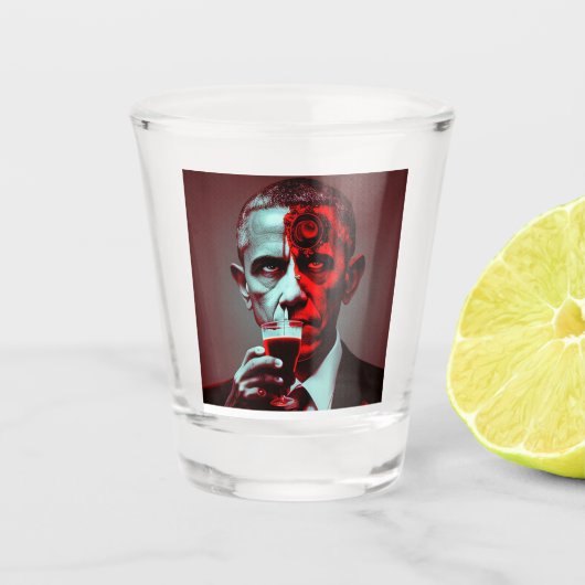 Satanic Obama Drink de bloeddruk van Amerika Shot Glas (Voorkant)