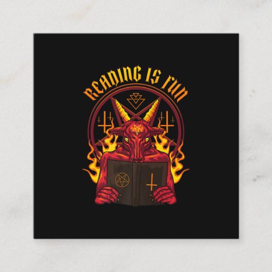 Satanic Pagan Goat Premium Vierkante Visitekaartje (Voorkant)