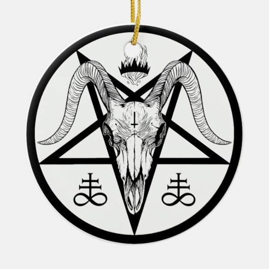 Satanic Pentagram Keramisch Ornament (Voorkant)