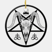 Satanic Pentagram Keramisch Ornament (Achterkant)
