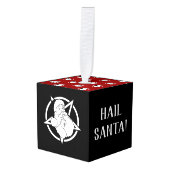 Satanic Santa Cube Ornament (Voorkant hoekig)