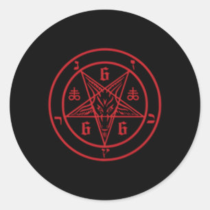 Satanisch Pentagram 666 Sigil van de duivel Baphom Ronde Sticker