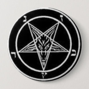 satanisch pentagram ronde button 4,0 cm