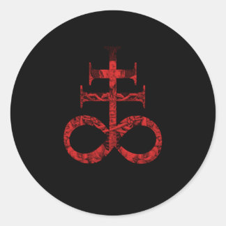 Satanisch voor Satanist Occult Leviathan Cross Bap Ronde Sticker