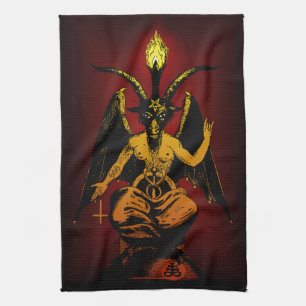 Satanische geit 16x24 op kleding theedoek