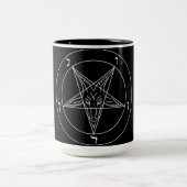 Satanische Pentagram Tweekleurige Koffiemok (Center)