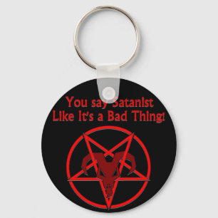 Satanist Bad Ding Donk Humor Goat Pentacle Sleutelhanger