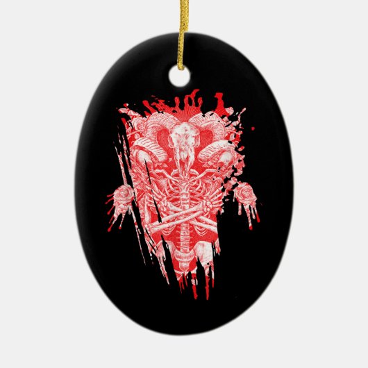 Satankrak alle hailgeit satanthuis keramisch ornament (Voorkant)