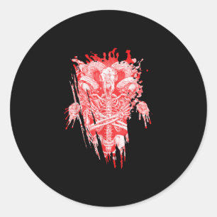 Satankrak alle hailgeit satanthuis ronde sticker