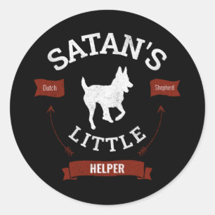 Satan's Little Helper Grappige Nederlandse Herder Ronde Sticker