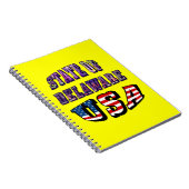 Sate van Delaware Afbeelding en Vlagtekst VS Notitieboek (Rechterzijde)