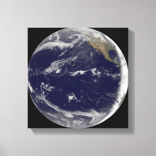 Satelliet afbeelding van Aarde 2 Canvas Afdruk