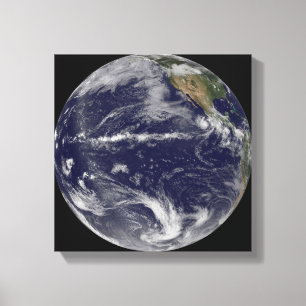 Satelliet-afbeelding van de aarde canvas afdruk