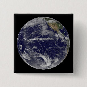 Satelliet-afbeelding van de aarde vierkante button 5,1 cm