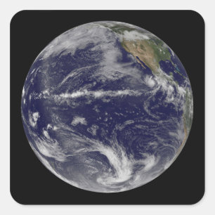 Satelliet-afbeelding van de aarde vierkante sticker