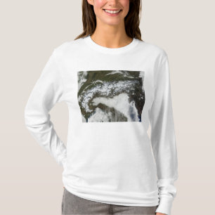 Satelliet-afbeelding van de bergketen van de Alpen T-shirt