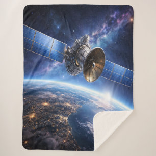 Satelliet boven de planeet sherpa deken