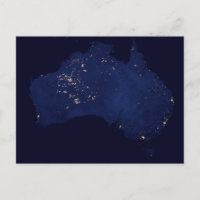 Satelliet de nachtlichten van Australië.