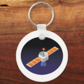 Satelliet in de ruimte sleutelhanger (Voorkant)