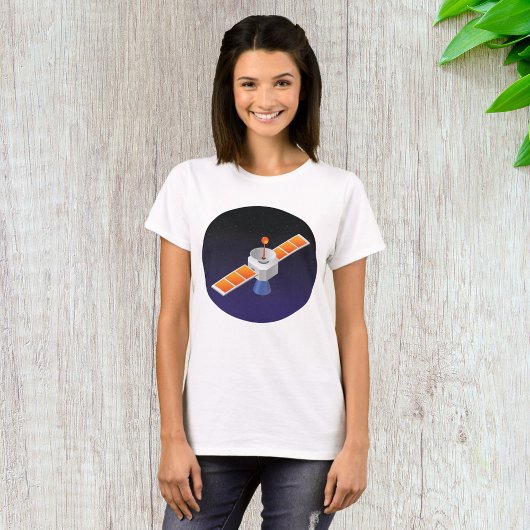 Satelliet in de ruimte t-shirt