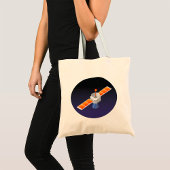 Satelliet in de ruimte tote bag