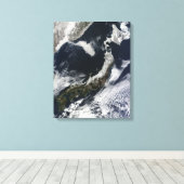 Satelliet uitzicht Japan Canvas Afdruk (Insitu (Houten vloer))