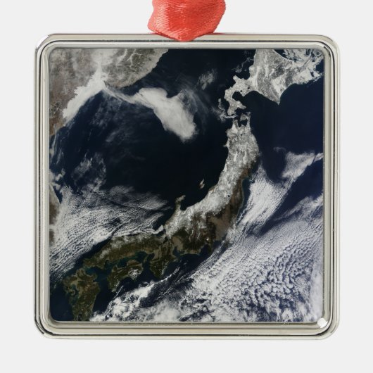 Satelliet uitzicht Japan Metalen Ornament (Voorkant)