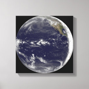 Satelliet-uitzicht van de aarde canvas afdruk